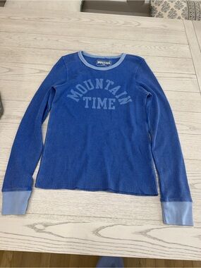 American Age Royal Blue 'Mountain Time' Long Sleeve Thermal Tee